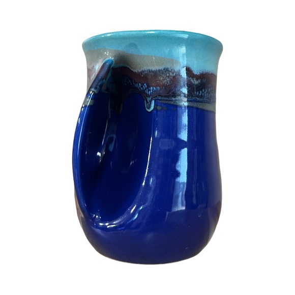 Handcrafted 2015 Neher Blue and Turquoise Ceramic Mug - Picture 4 of 10